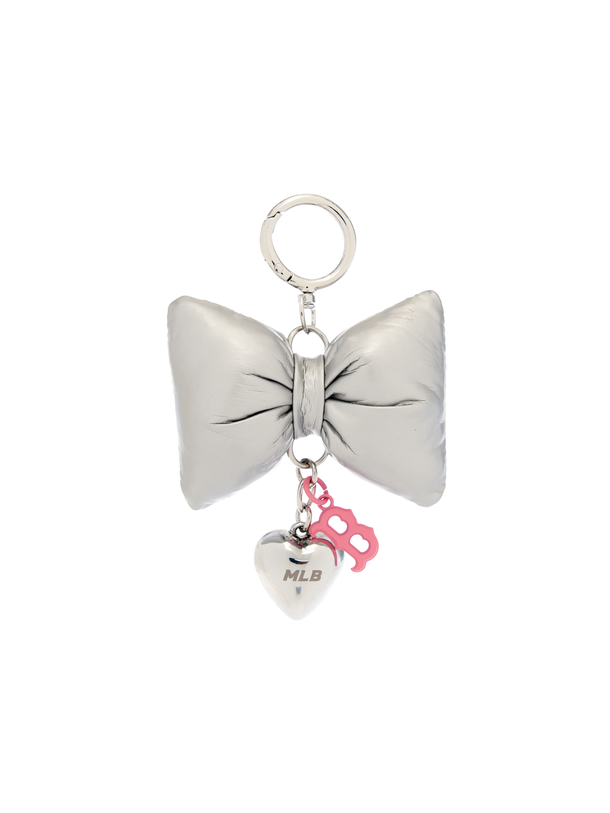 Ribbon Fabric Heart Charm Keyring