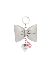Ribbon Fabric Heart Charm Keyring