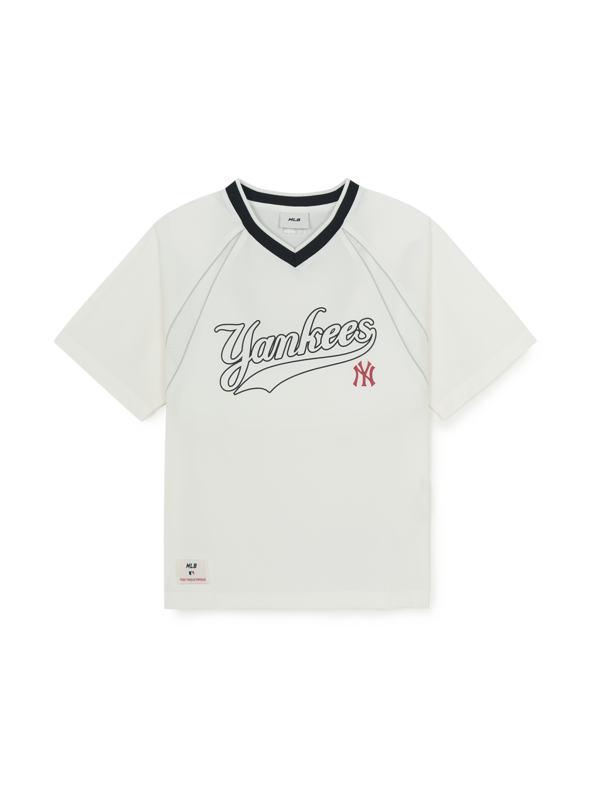 Sportive Varsity Woven Mesh Blocking T-shirt