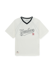 Sportive Varsity Woven Mesh Blocking T-shirt