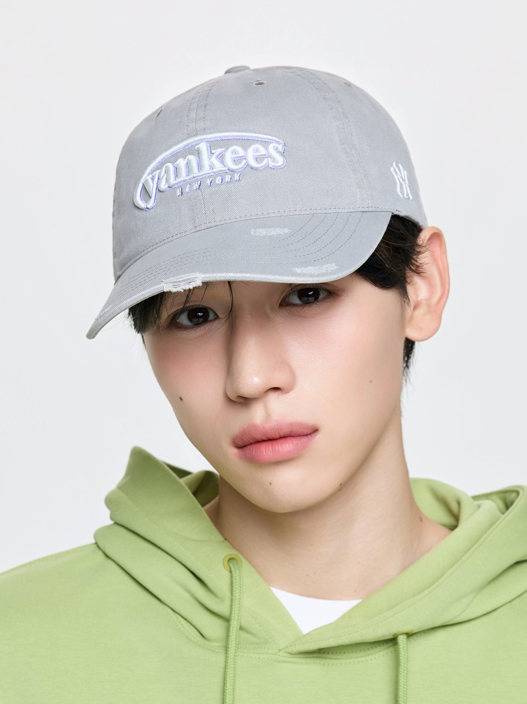 Vintage Damage Curve Logo Unstructured Ballcap