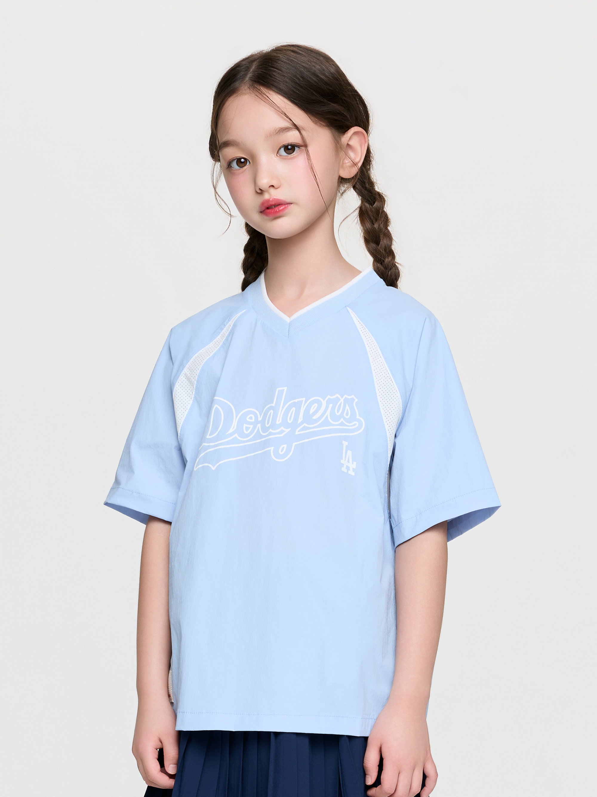 Sportive Varsity Woven Mesh Blocking T-shirt