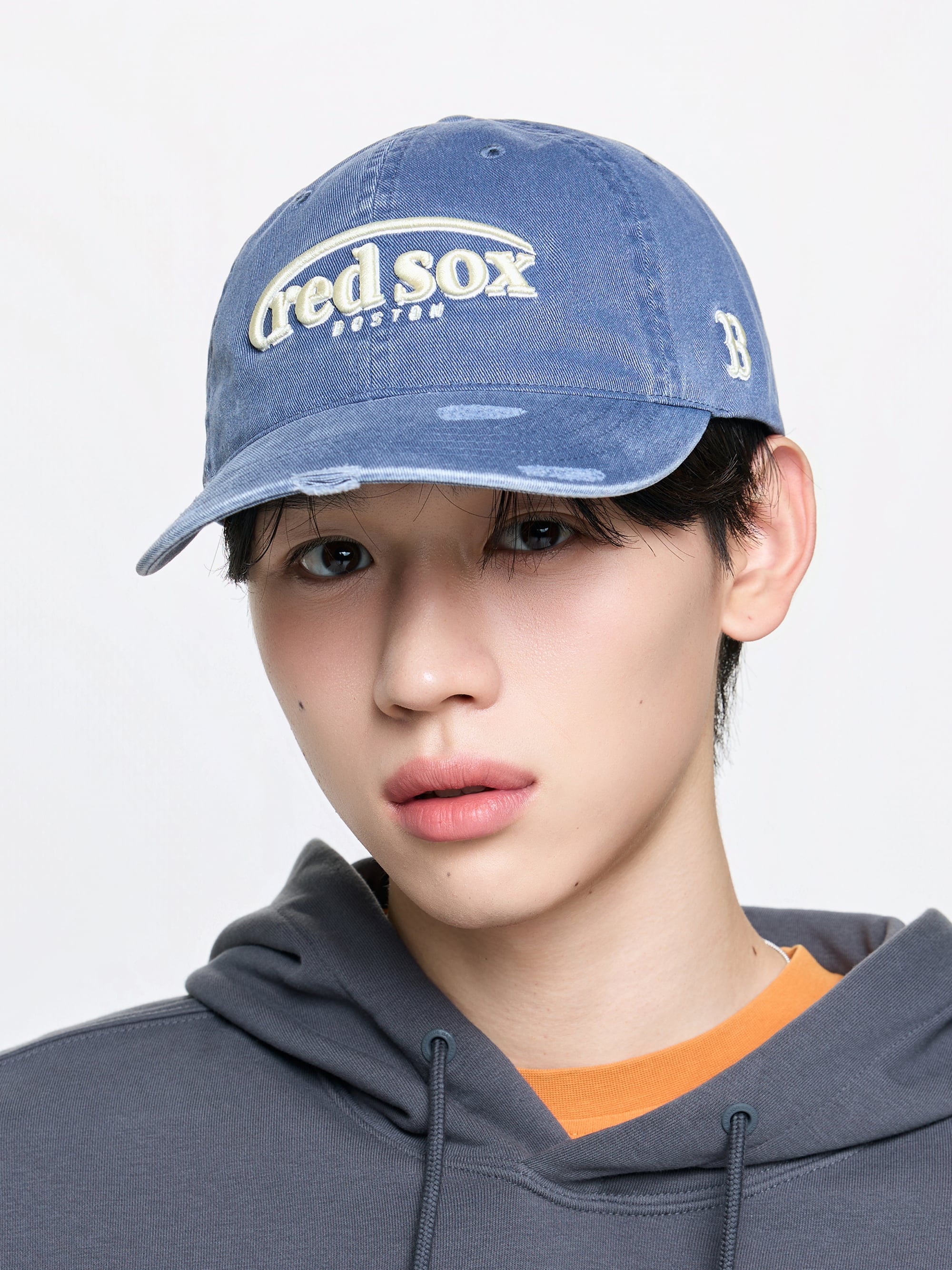 Vintage Damage Curve Logo Unstructured Ballcap