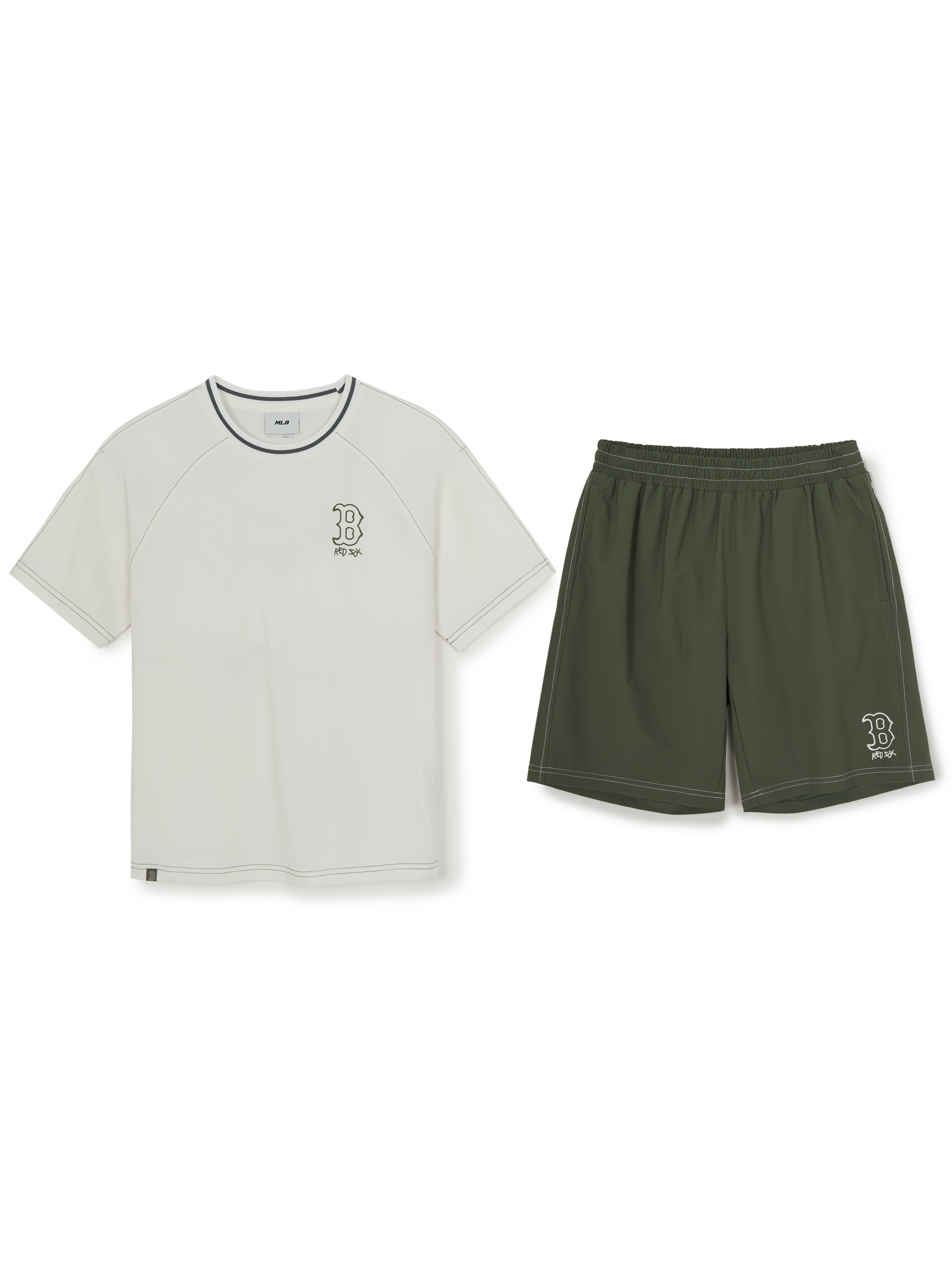STEET BASIC WOVEN BIG LOGO T-SHIRT SET