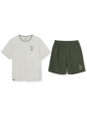 STEET BASIC WOVEN BIG LOGO T-SHIRT SET
