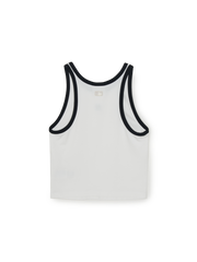 Women's Basic Ringer Crop Sleeveless T-shirt