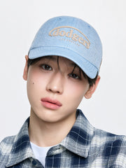 Vintage Denim Curve Logo Unstructured Ballcap