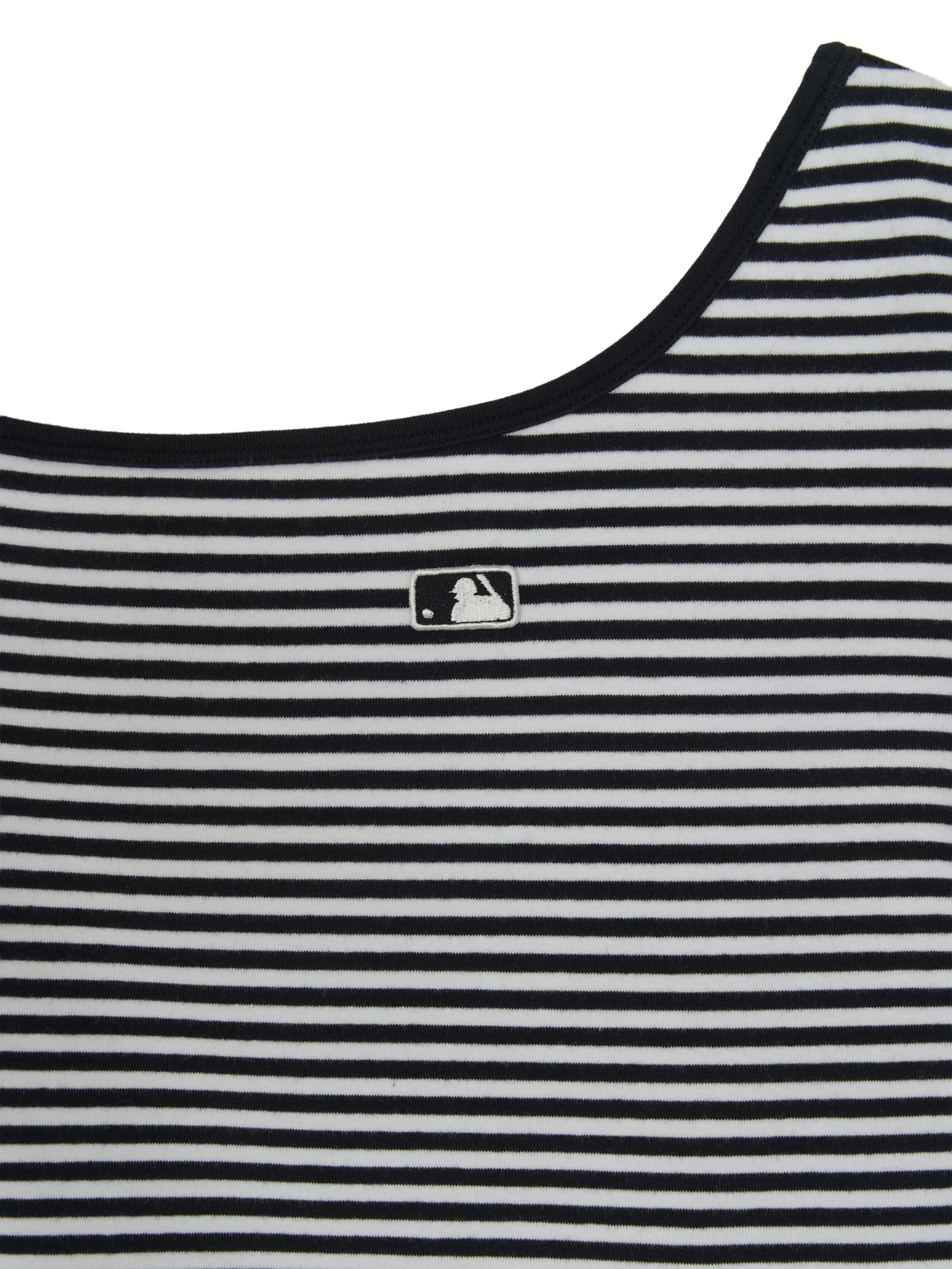 Women's Varsity Stripe Off Shoulder Slim Semi Crop T-Shirts