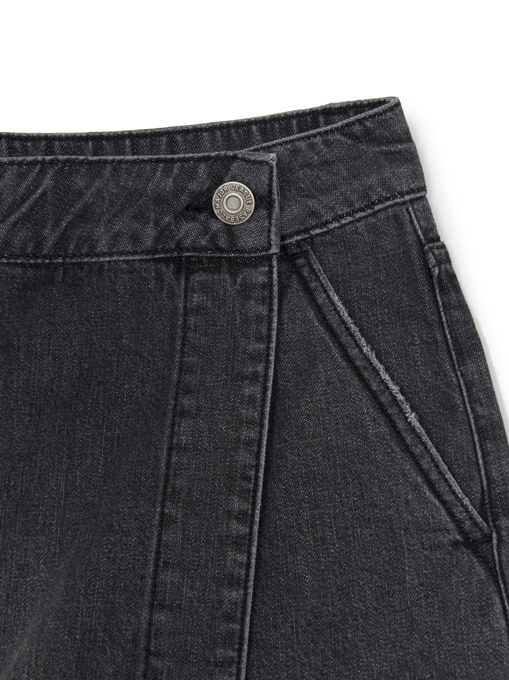 Women's Basic Small Logo Cargo Denim Wrap Skirt