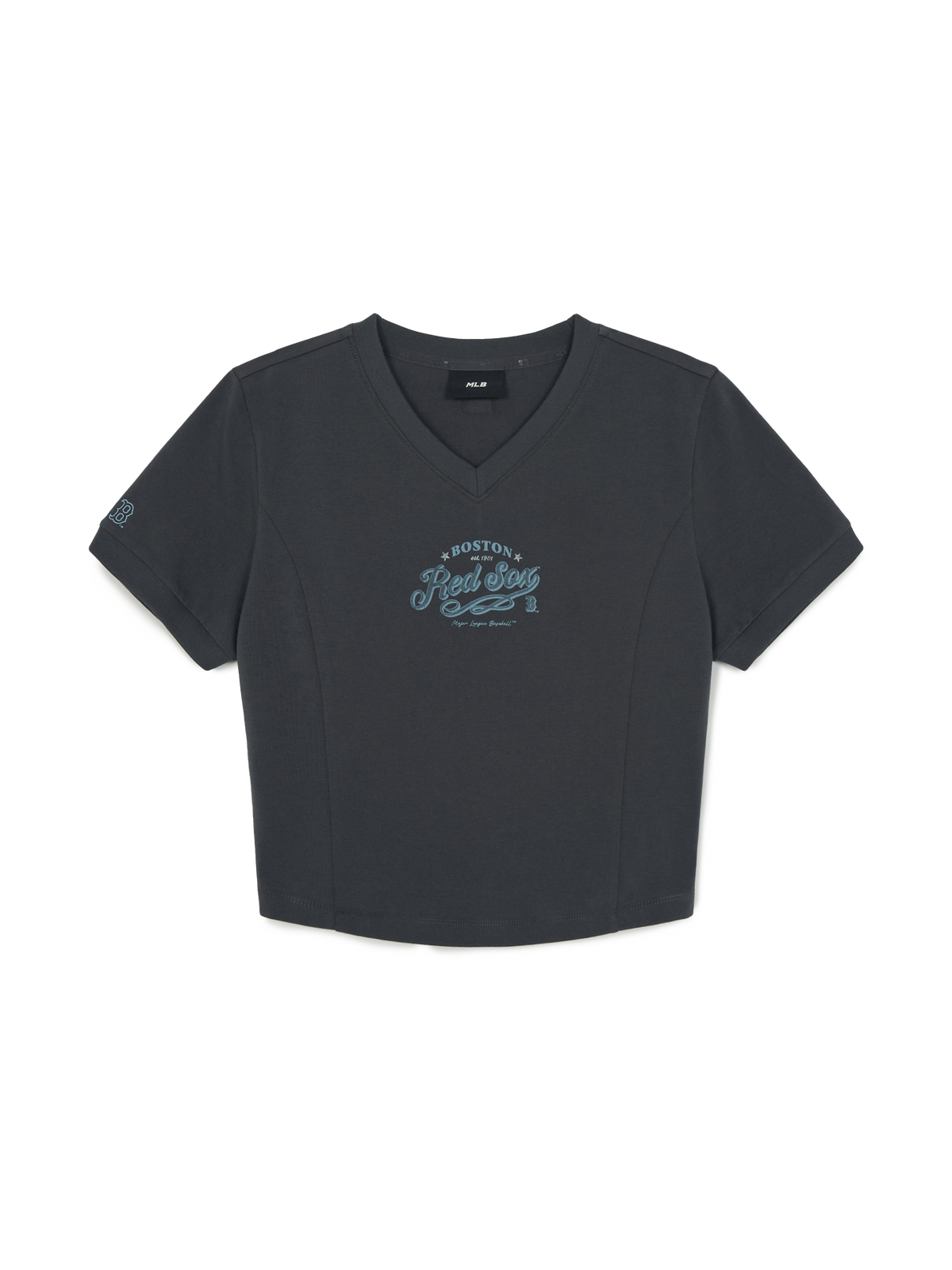Women's V-neck Letter Crop T-shirts