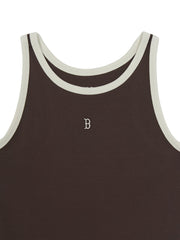 Women's Basic Ringer Ribbed Sleeveless Ops