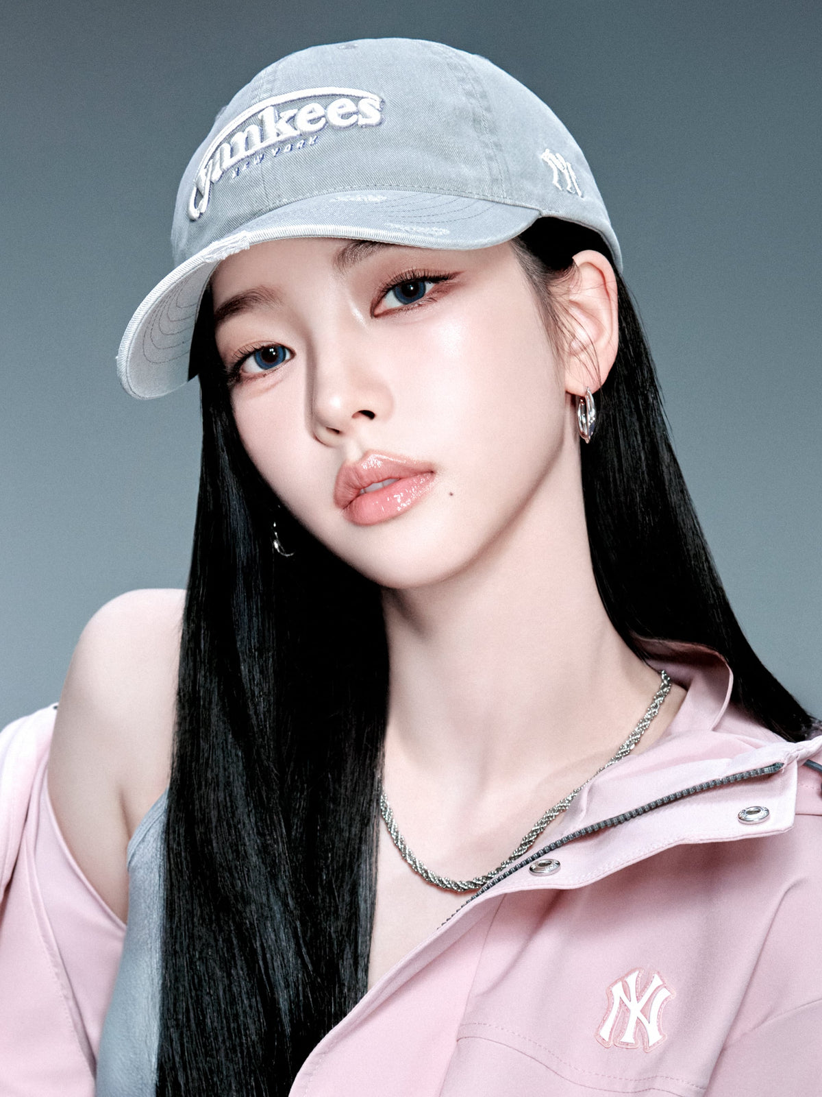 Vintage Damage Curve Logo Unstructured Ballcap