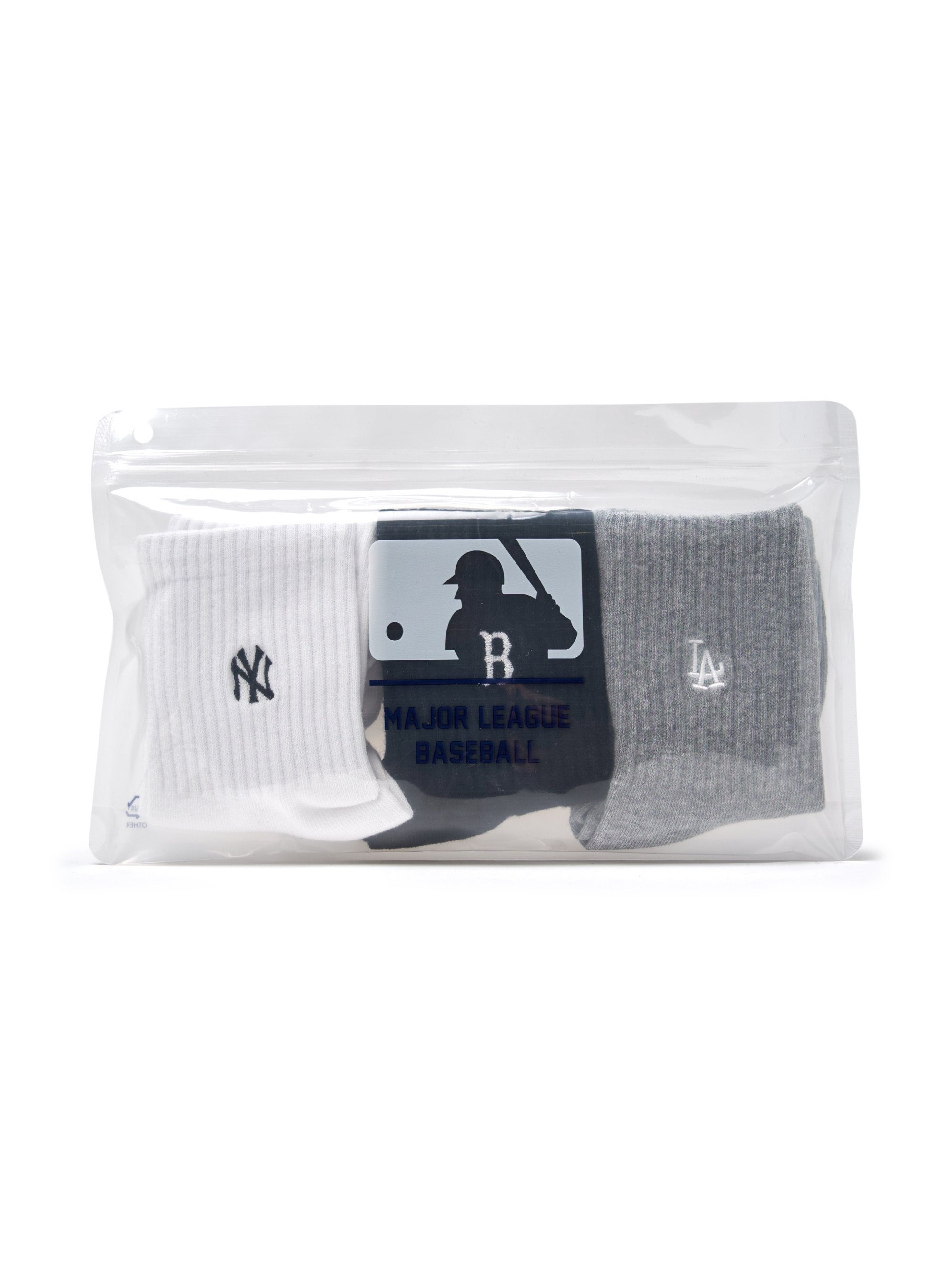 Small Logo Embroidery Socks 3pairs Set