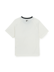 Sportive Varsity Woven Mesh Blocking T-shirt