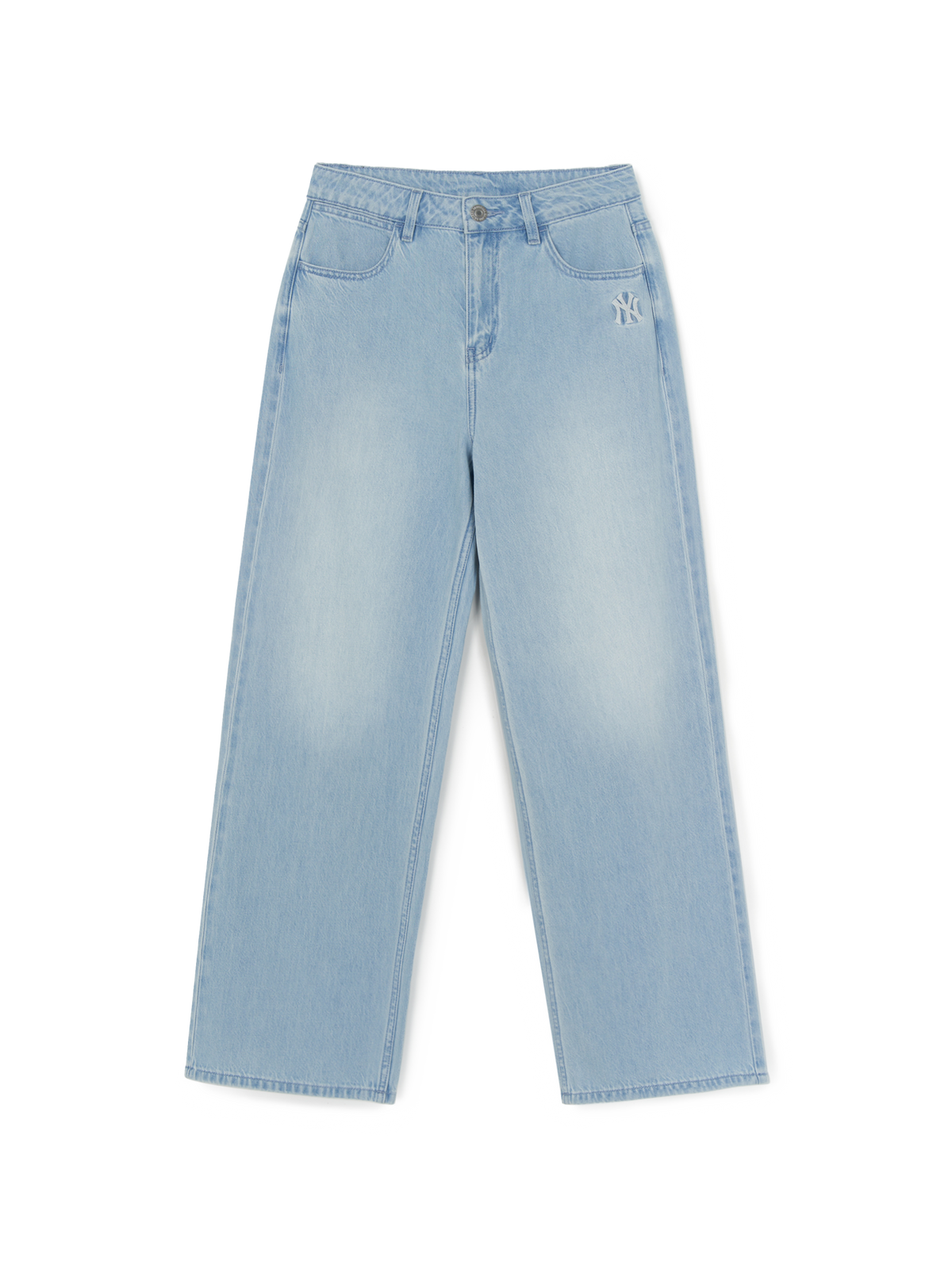 Women's Basic Small Logo Summer Tencel Wide Denim Pants