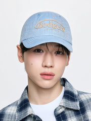 Vintage Denim Curve Logo Unstructured Ballcap