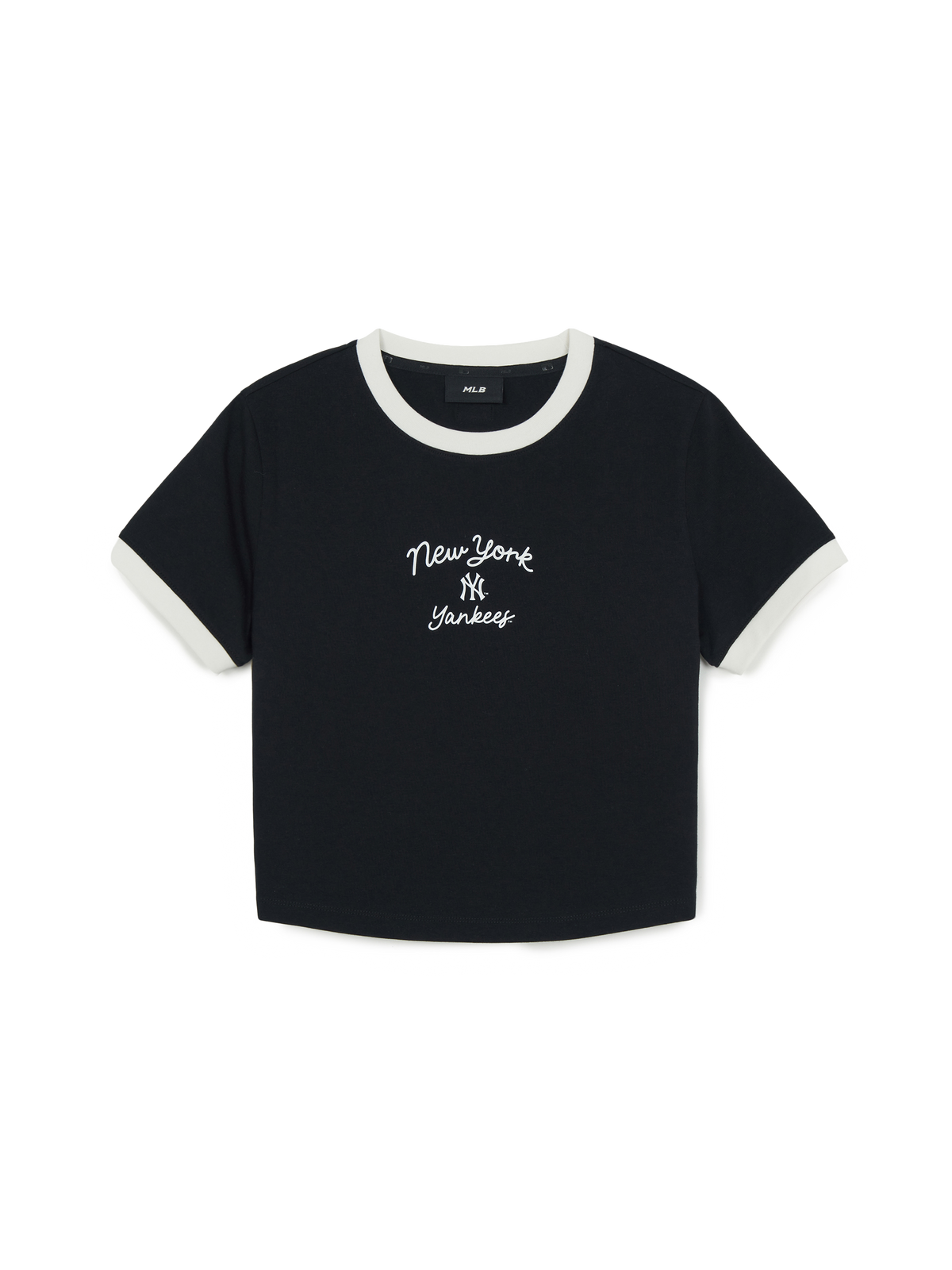 Women's Sportive Cursive Ringer Crop T-shirts