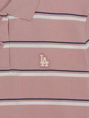 Women's Varsity Stripe Crop Polo T-Shirts