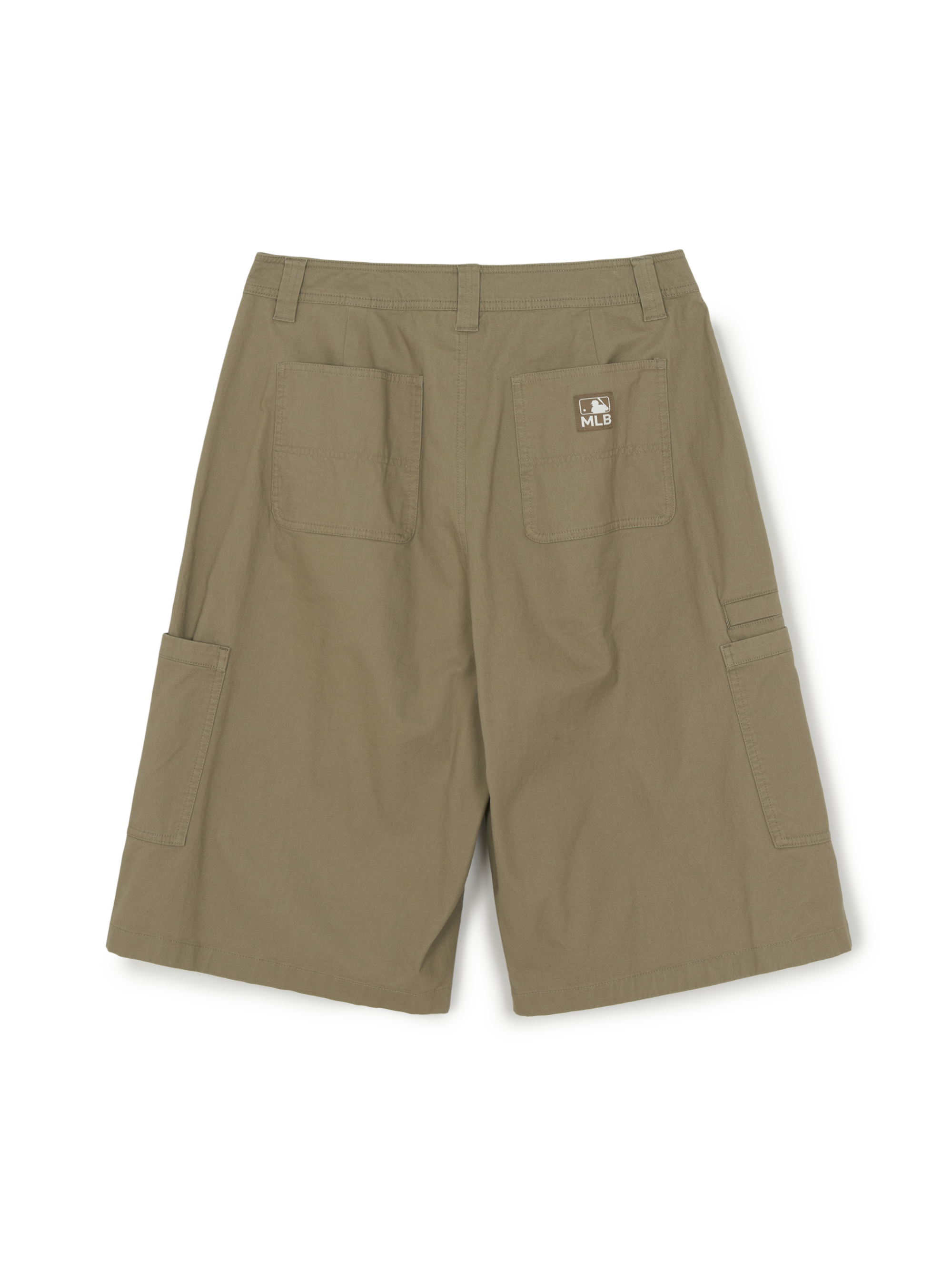 Washed Cotton Pin-Tuck Cargo Bermuda Shorts