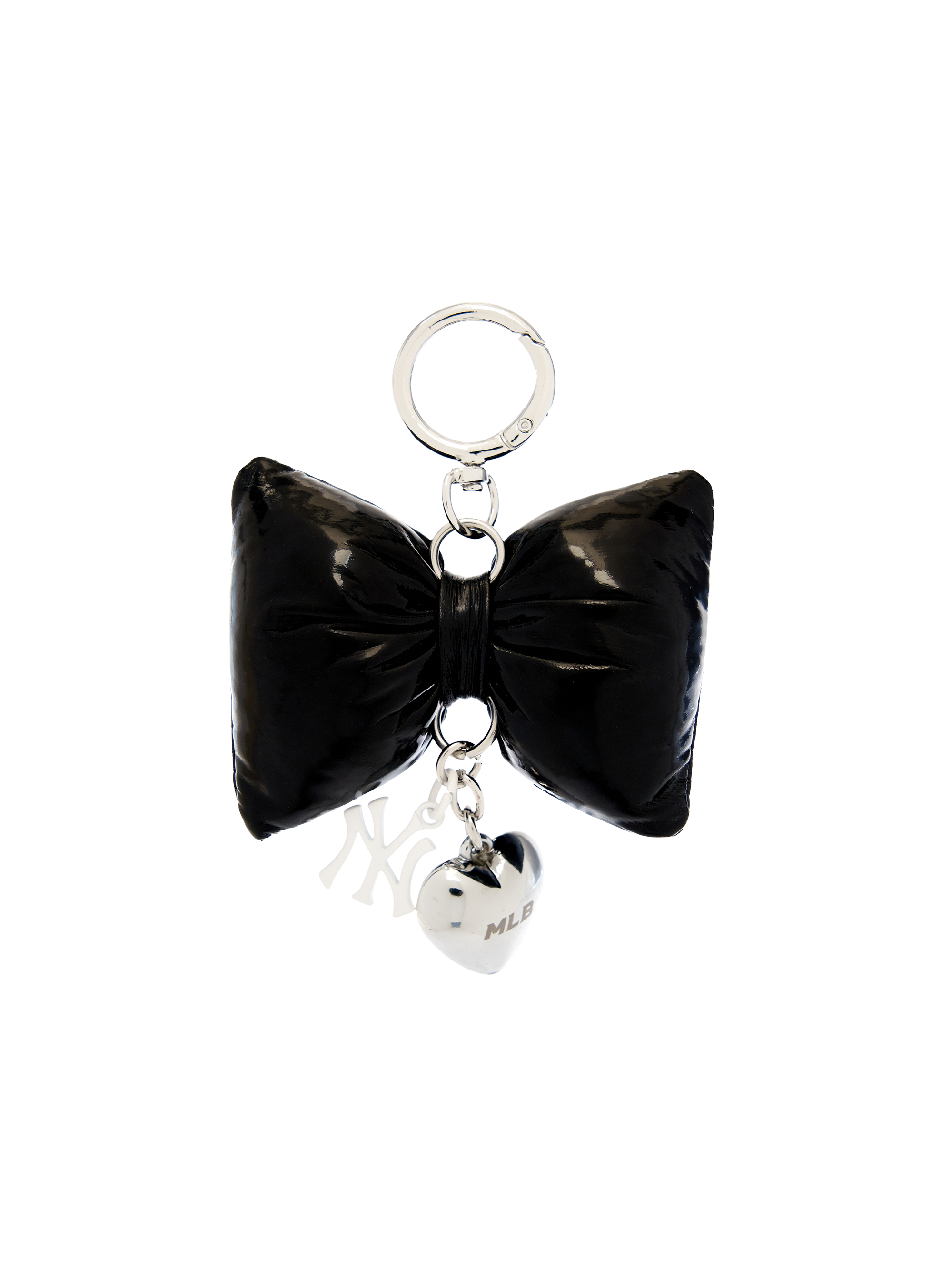 Ribbon Fabric Heart Charm Keyring