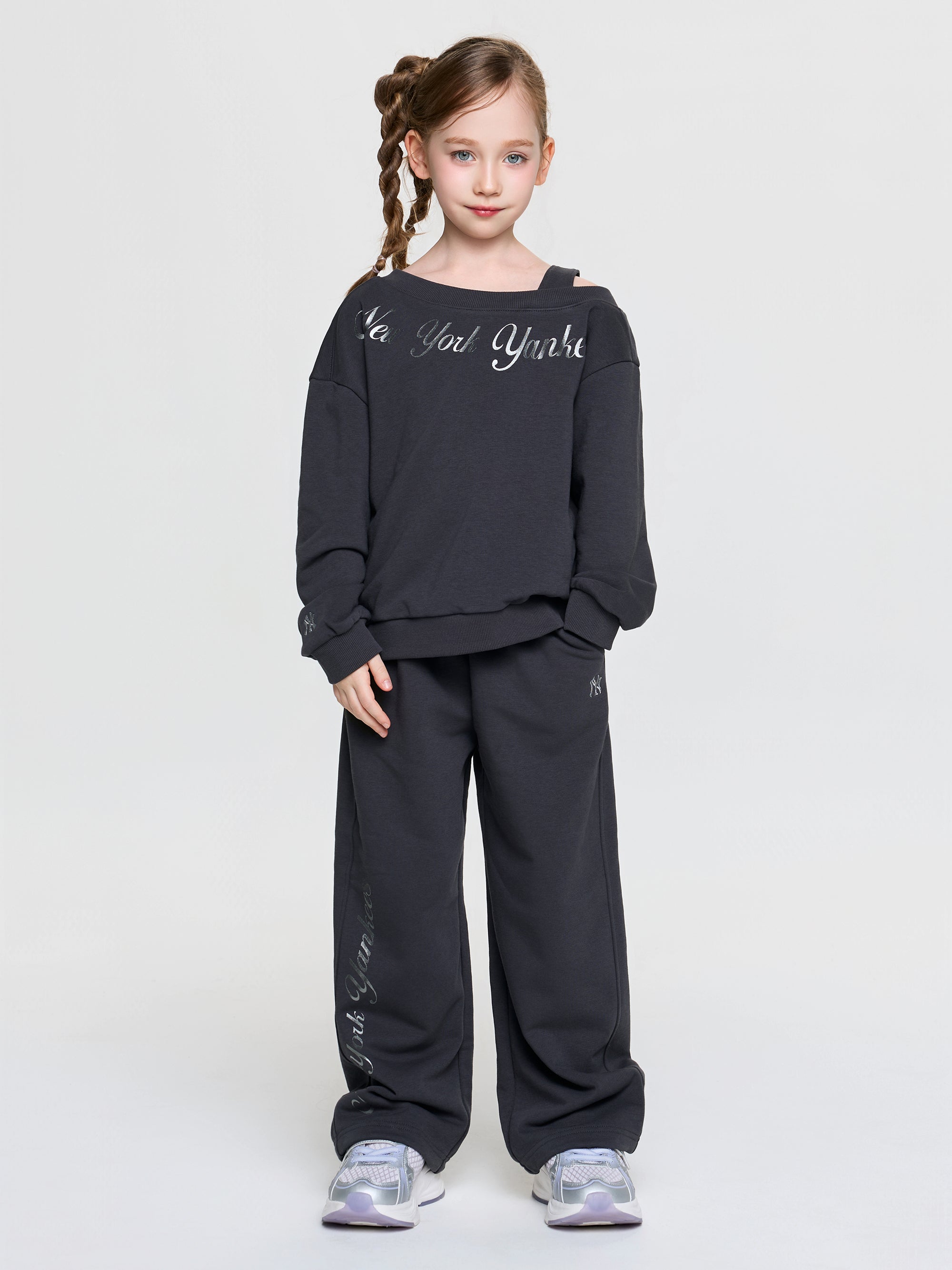 Street Girl's Lettering Layered Sweatshirt Set