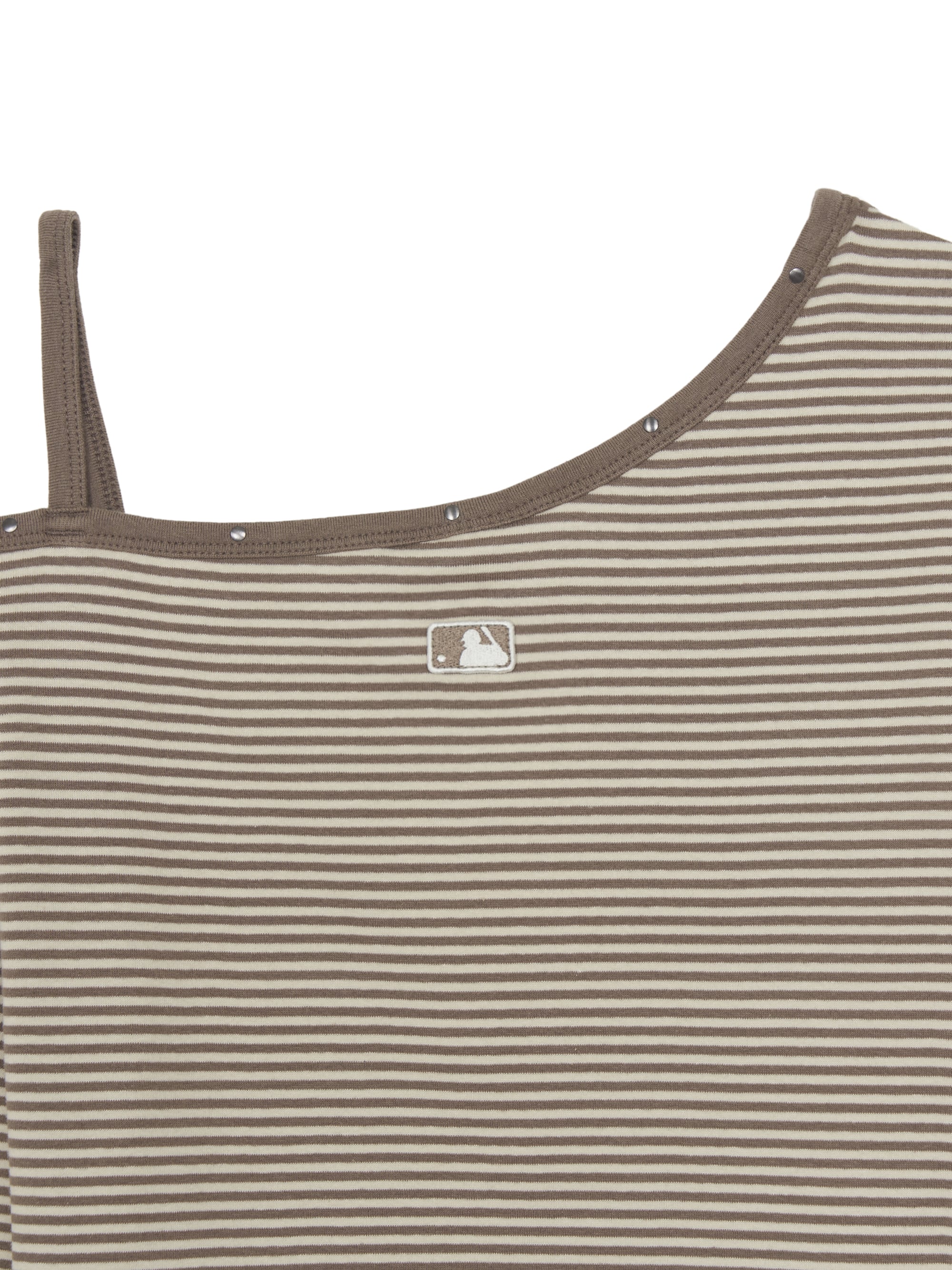 Women's Stripe Stud Point Off Shoulder Long Sleeve T-shirts