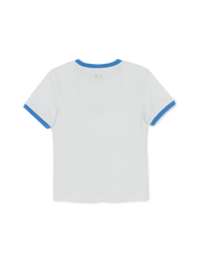 Women's Varsity Lettering Slim Slub Ringer T-shirts