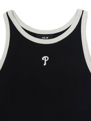 Women's Basic Ringer Crop Sleeveless T-shirt