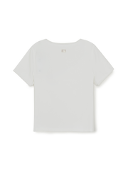 Women's Basic Lace Square Neck Slim Semi Crop T-shirts