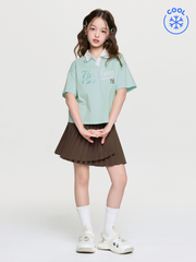 Sportive Athleisure Cursive Skirt T-shirt Set (Girl's)