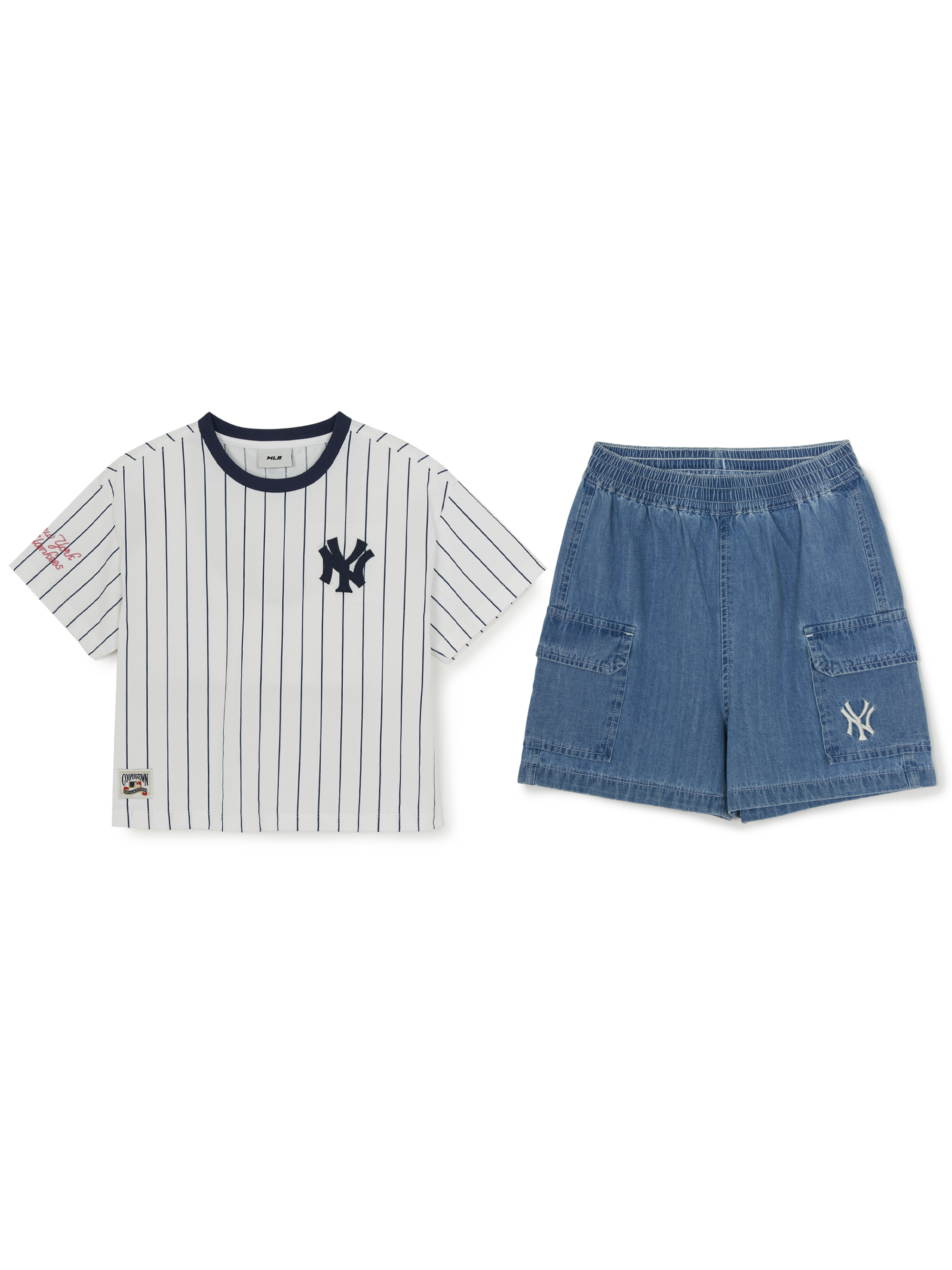 STREET BASIC STRIPED DENIM T-shirt SET(Girl's)
