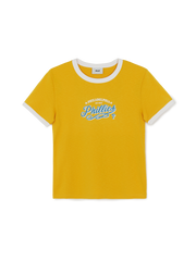 Women's Varsity Lettering Slim Slub Ringer T-shirts