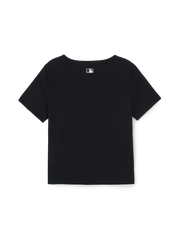 Women's Basic Lace Square Neck Slim Semi Crop T-shirts