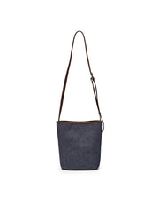 Denim Color Combination Bucket Bag