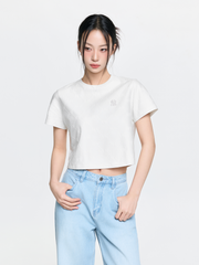 Women's Dia Monogram Tonal Jacquard Crop T-Shirts