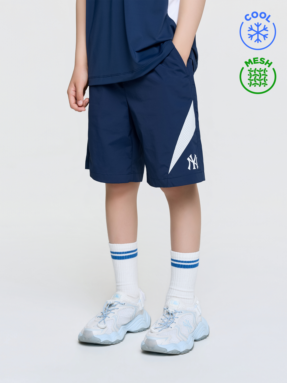 SPORTIVE VARSITY MESH-BLOCKING Shorts(SET)