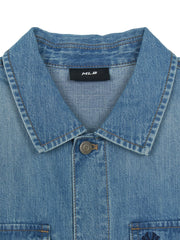 Varsity Vintage Slub Short Sleeve Denim Work Shirt