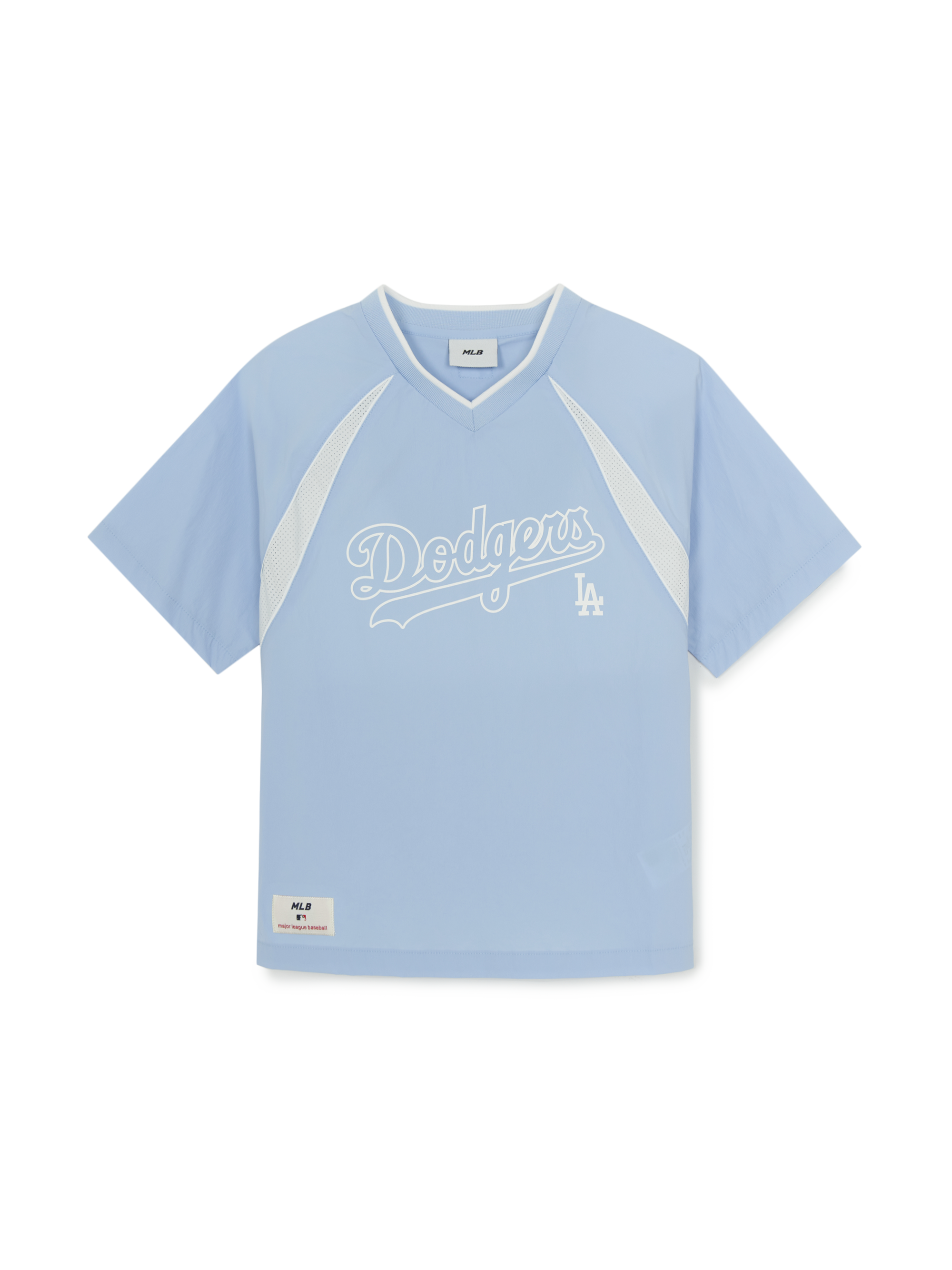 Sportive Varsity Woven Mesh Blocking T-shirt