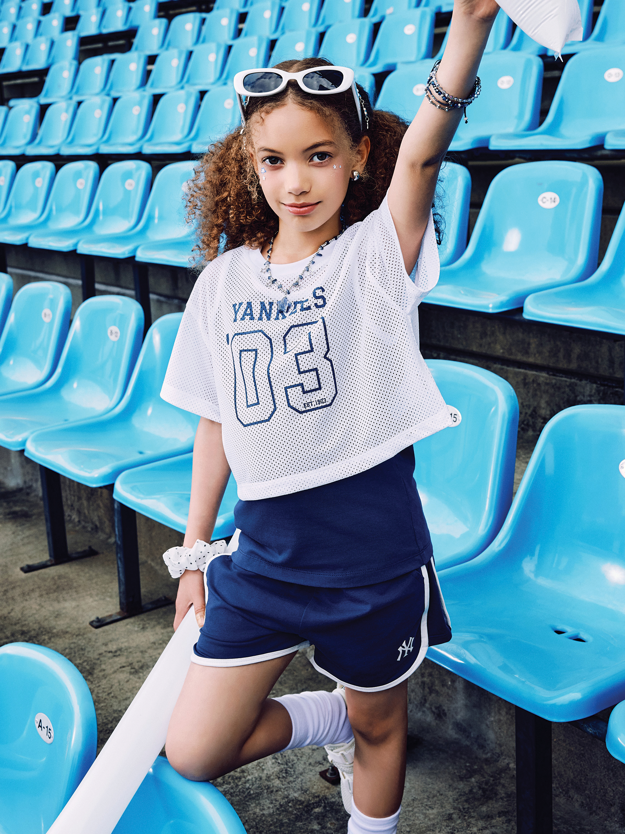Sportive Varsity Mesh T-shirt Set (Girl's)