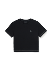 Women's Basic Small Logo Slim Crop Fit T-shirts