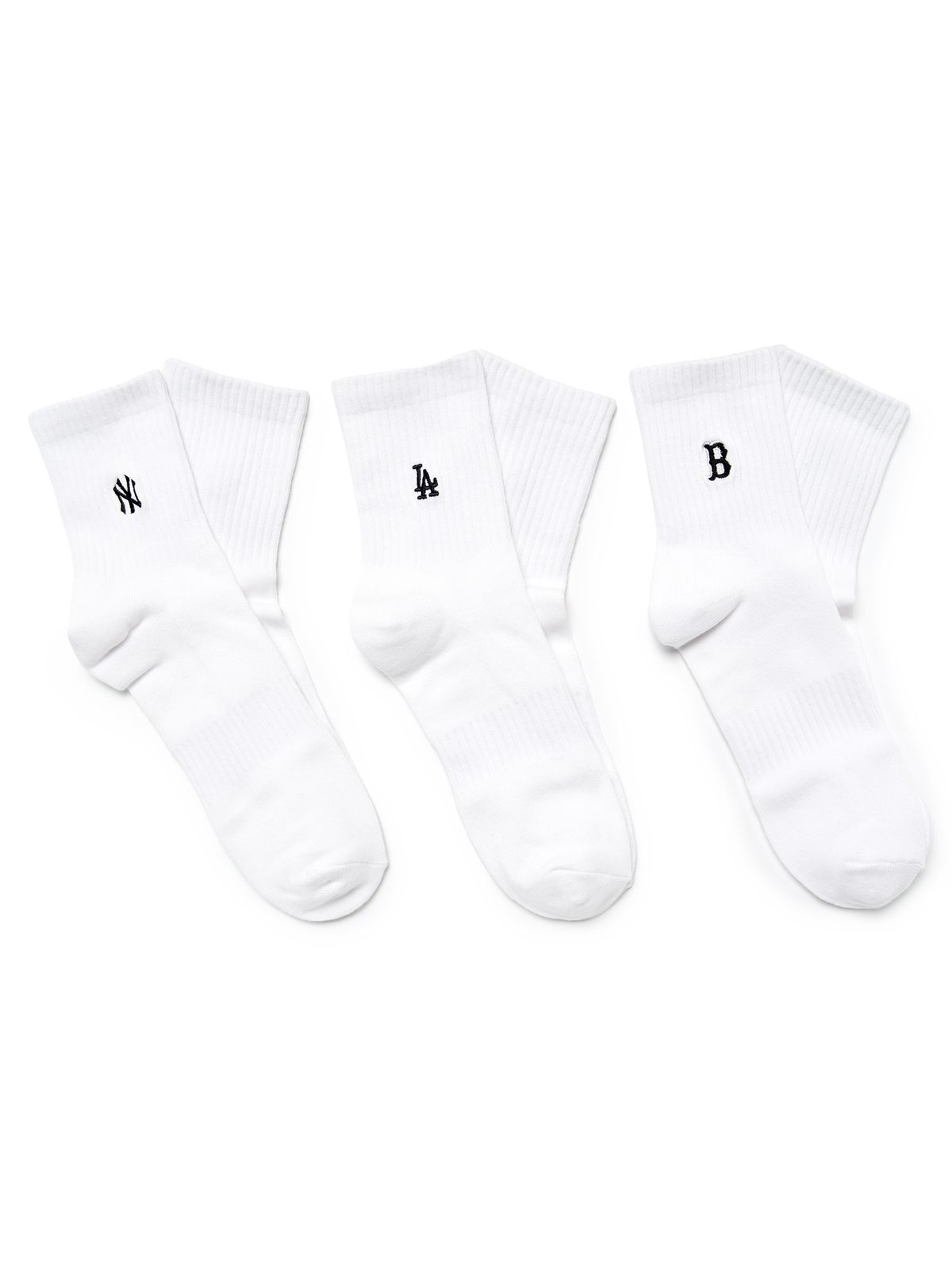 Small Logo Embroidery Socks 3pairs Set