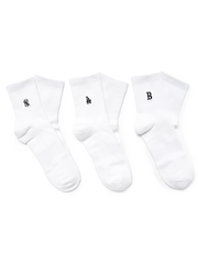 Small Logo Embroidery Socks 3pairs Set