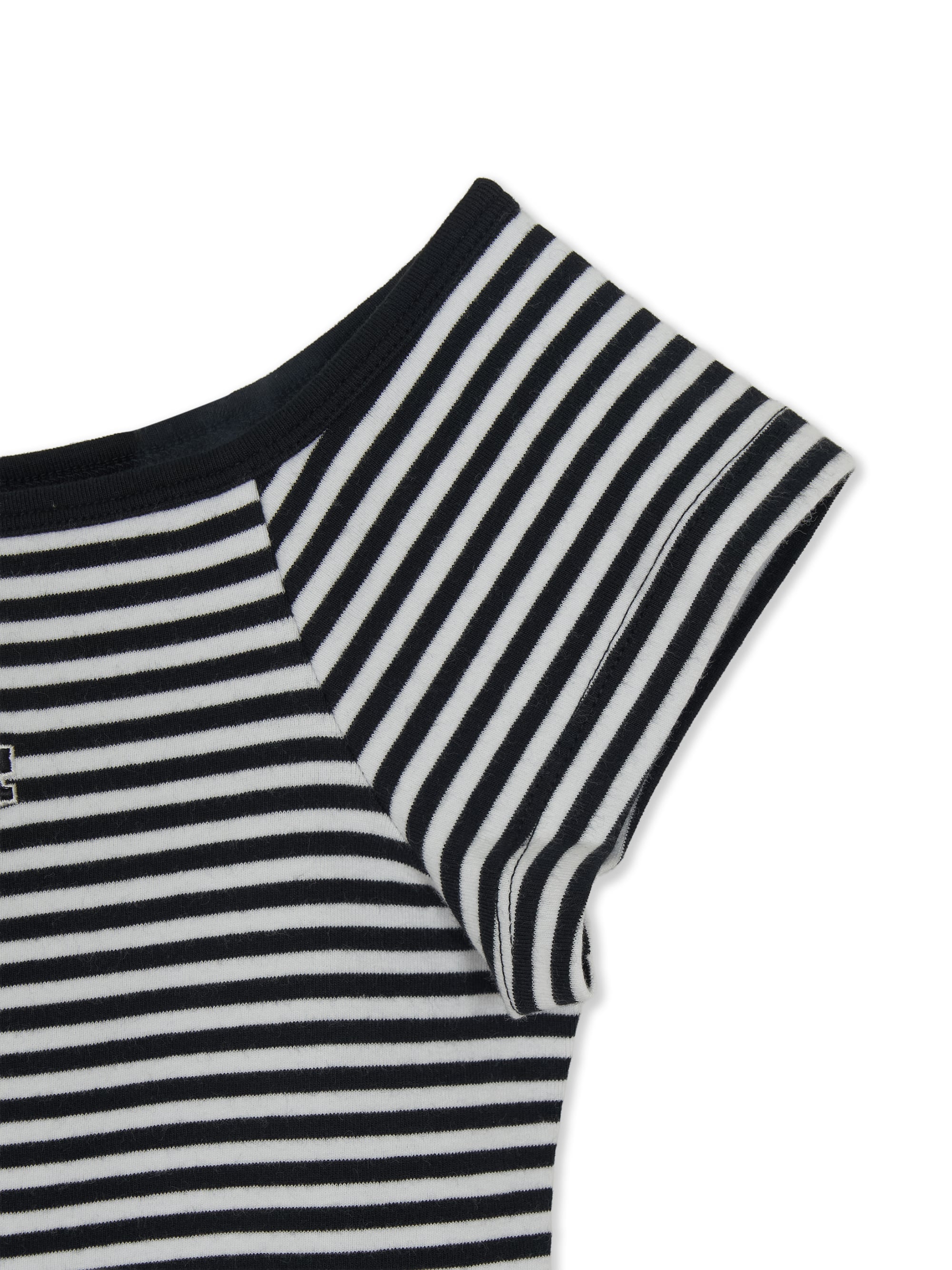 Women's Varsity Stripe Off Shoulder Slim Semi Crop T-Shirts