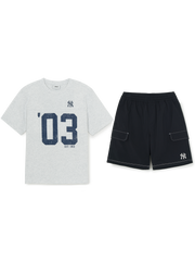 Sportive Varsity Number Artwork T-shirt Set
