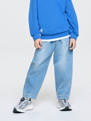 BASIC CURVED DENIM PANTS