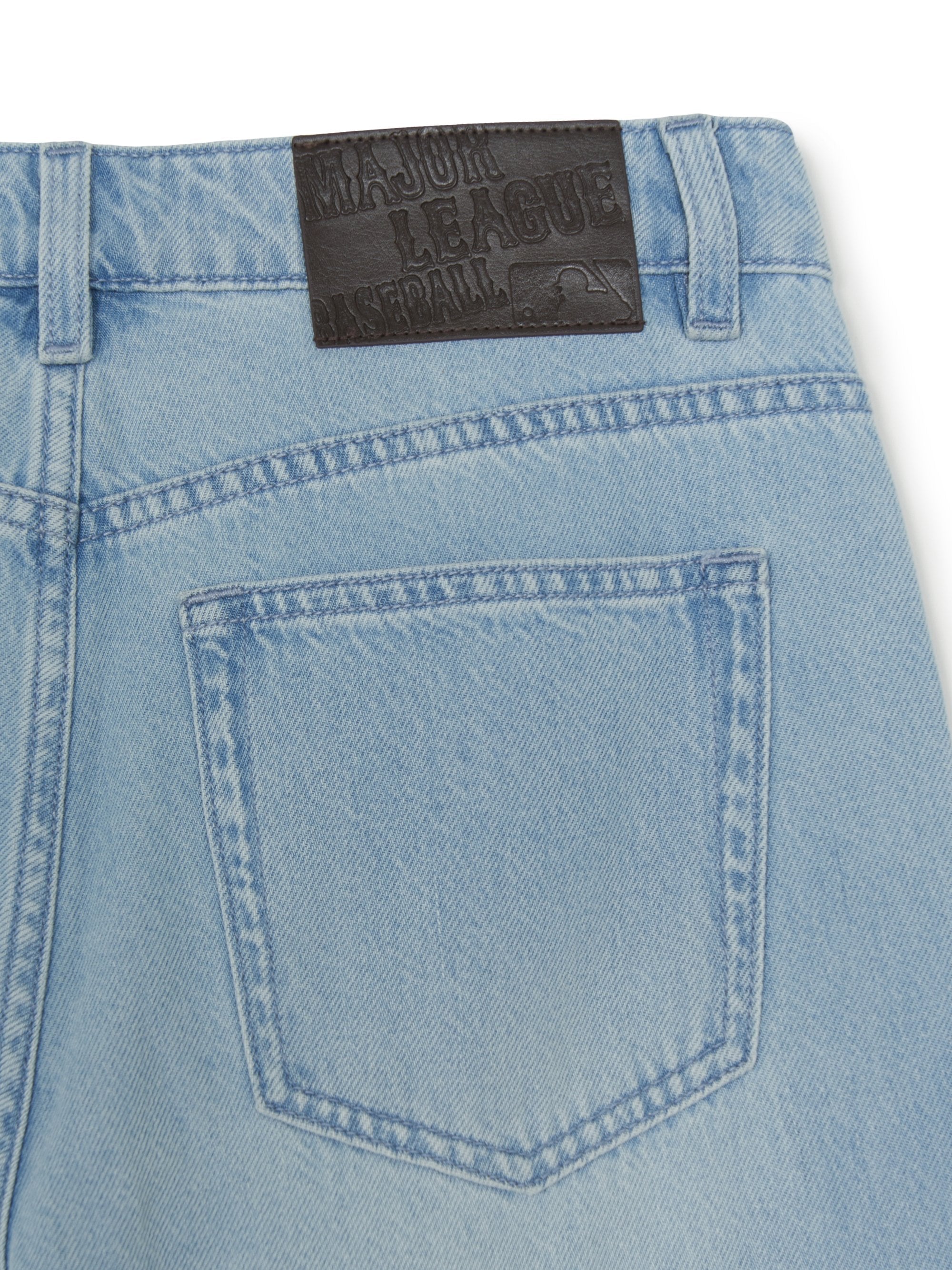 Women's Basic Small Logo Summer Tencel Wide Denim Pants