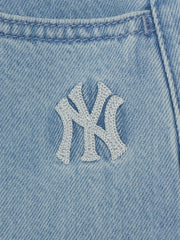 Women's Basic Small Logo Summer Tencel 9in Denim Shorts
