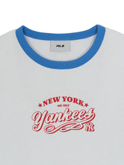 Women's Varsity Lettering Slim Slub Ringer T-shirts