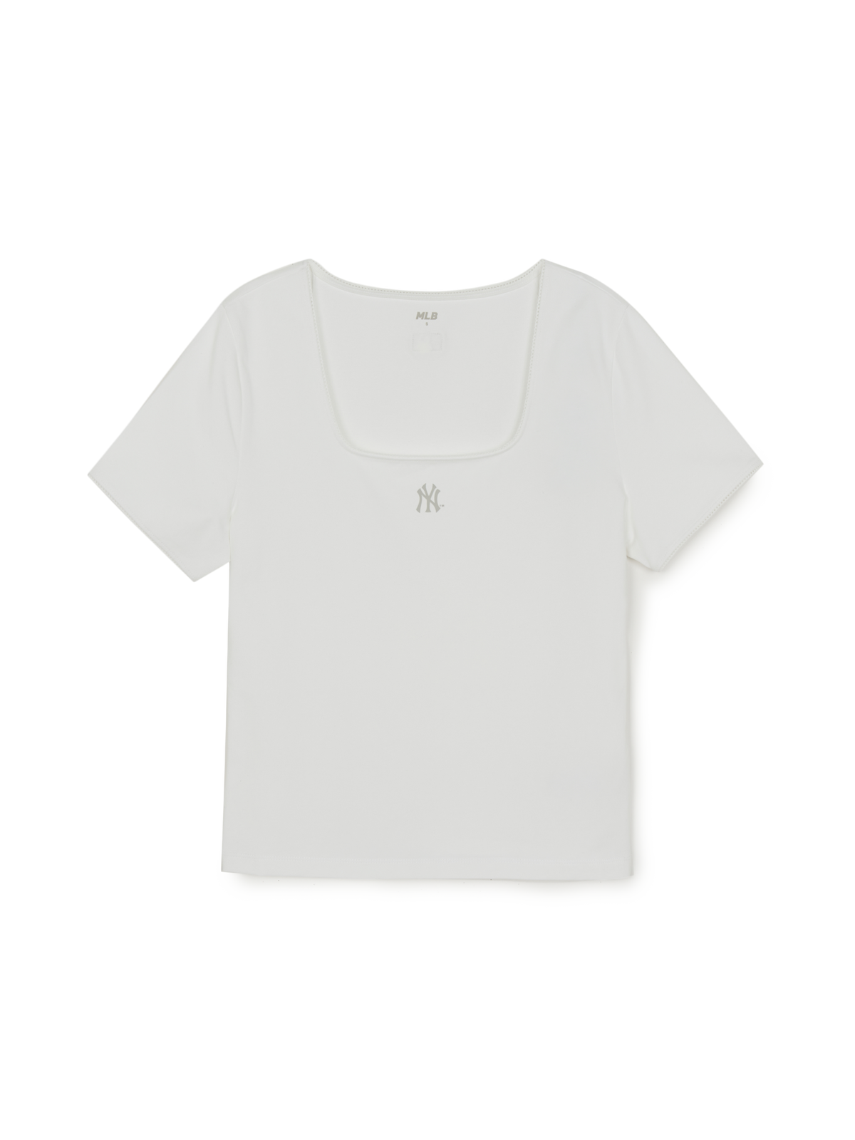 Women's Basic Lace Square Neck Slim Semi Crop T-shirts