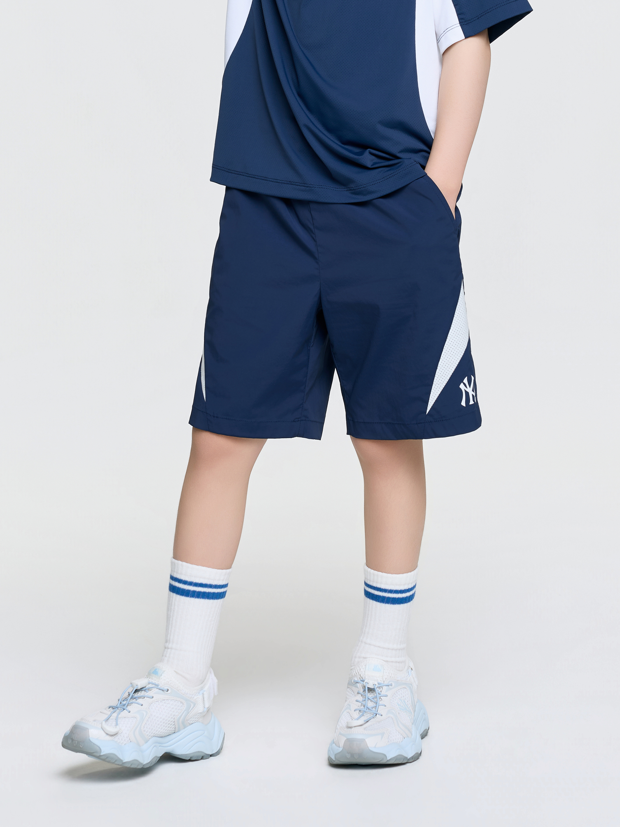 SPORTIVE VARSITY MESH-BLOCKING Shorts(SET)